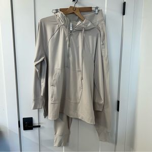 Athleta Abalone Handkerchief hooded poncho and pants set